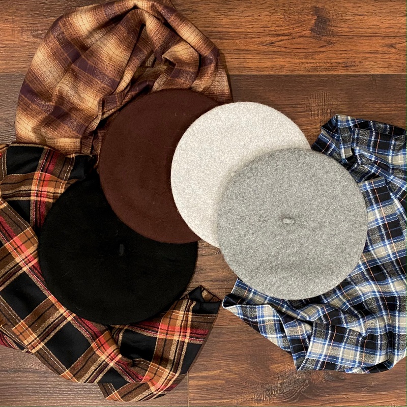 Wool Blend Felt Tam O'Shanter - Scottish Bonnet, Beret Hat - Now in 9 Colors! Dark Heather Grey