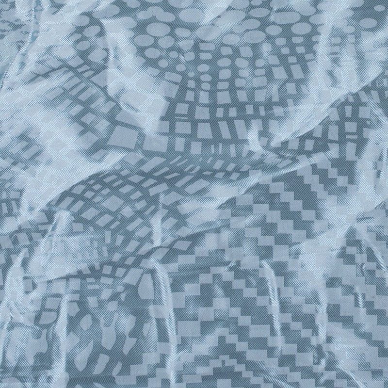 Nicole Miller Luminous Blue Glass Pattern Medley Stretch Twill