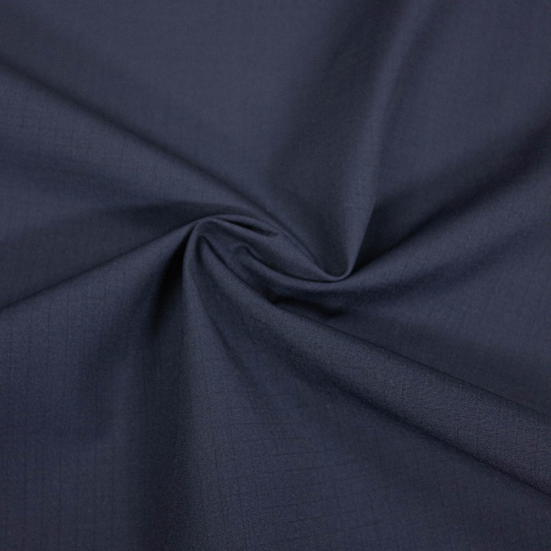 Mila Dark Blue Check Virgin Wool Fabric Water Resistant