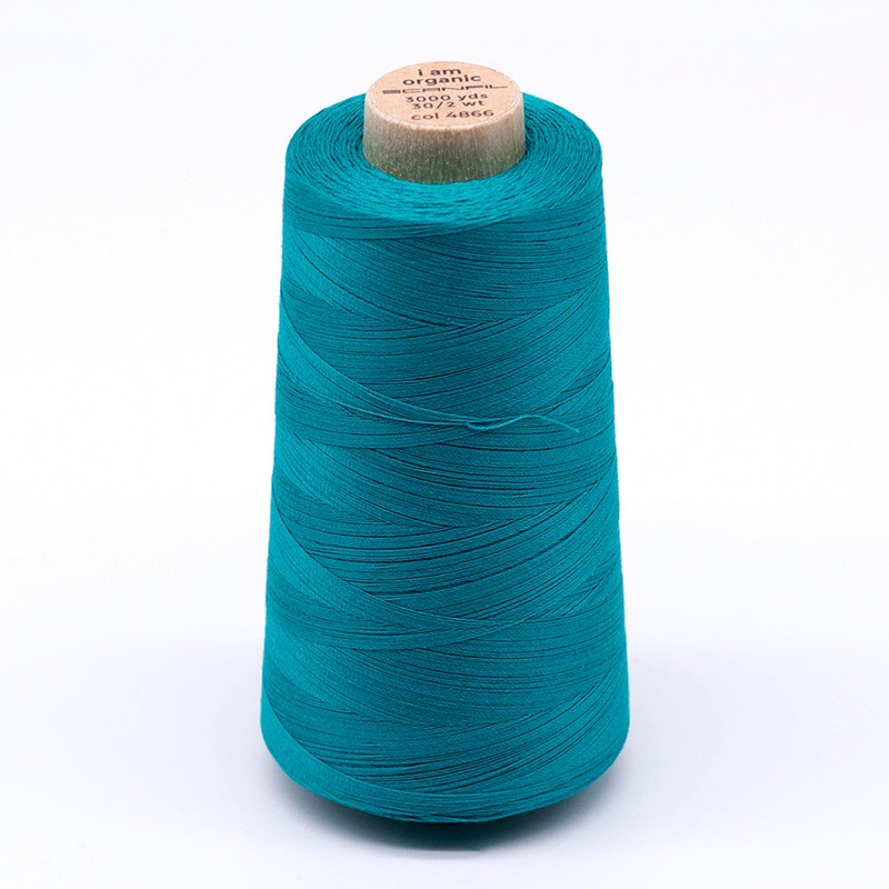 SCANFIL 30wt Organic Pima Cotton Thread 3000 yd Cone - 4866 Tropical Green