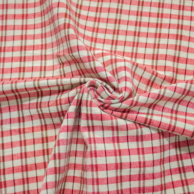 Senna Red Check Cotton Fabric