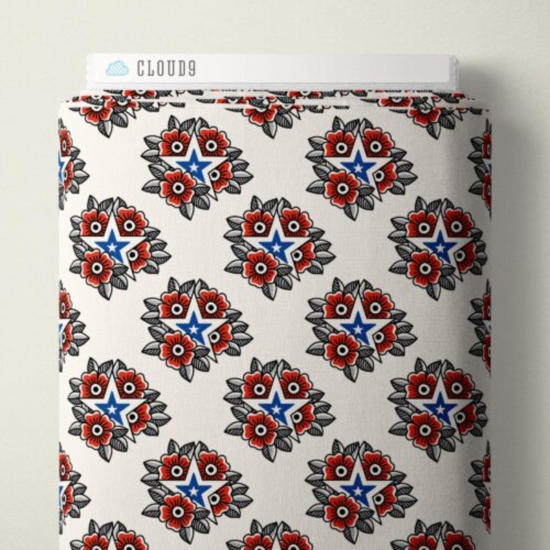 Tattoo Stars Pop Stars QC Cotton 44/45 Fabric Per Yard