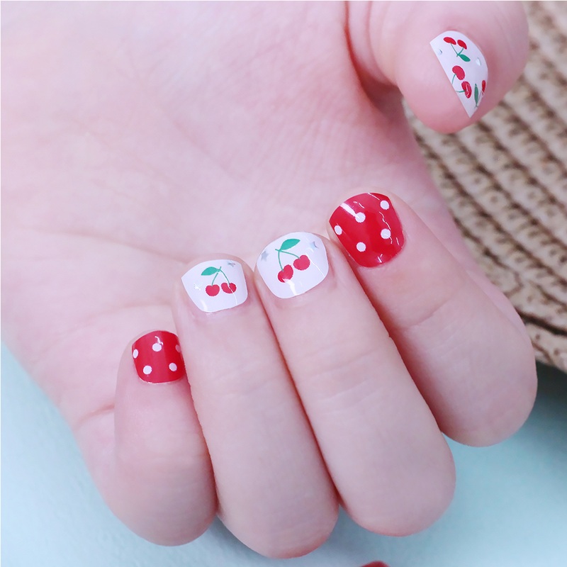 Zipkok Gel Nail Strips for Kids - Cherry Jubilee