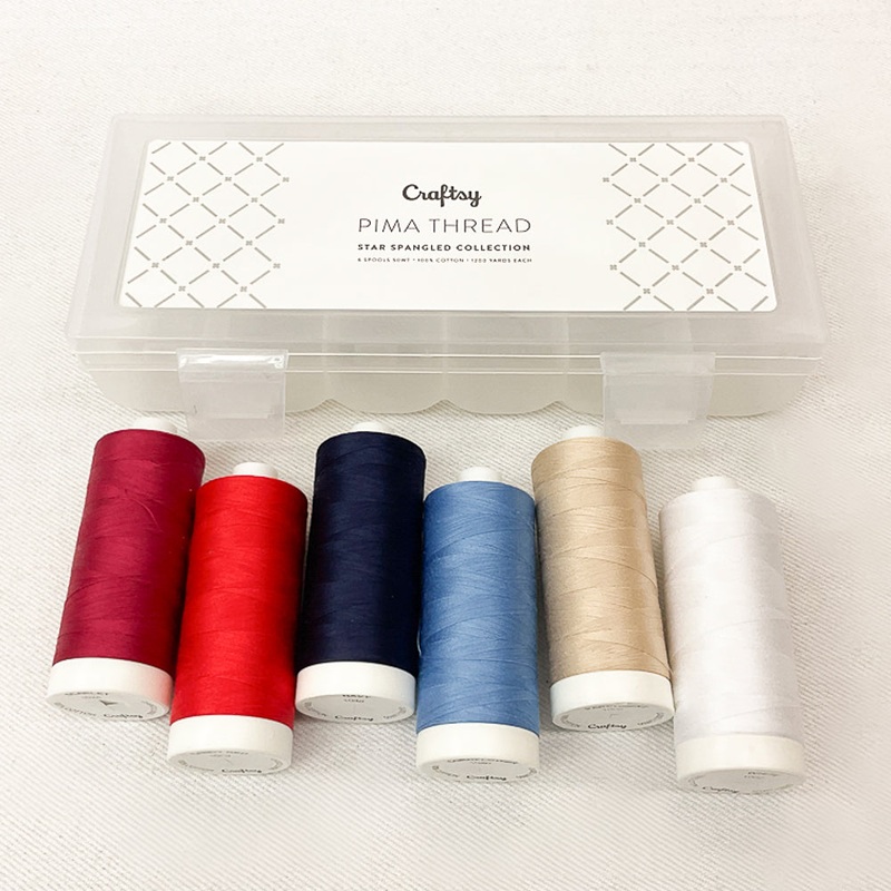 Craftsy Stash Builder Pima Thread Bundle Star Spangled Collection 6 spools
