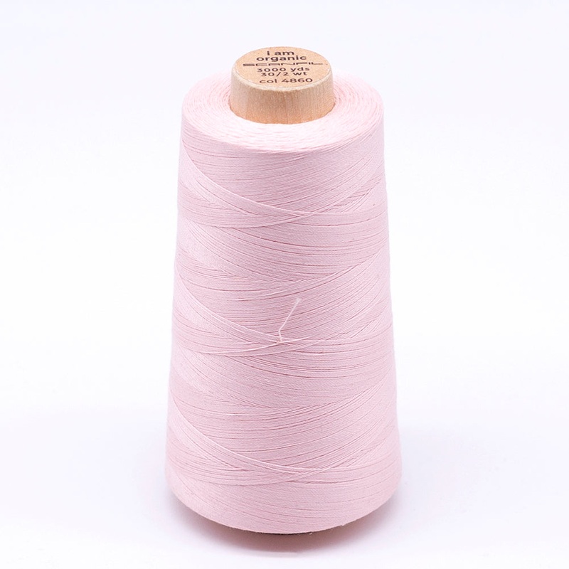 SCANFIL 30wt Organic Pima Cotton Thread 3000 yd Cone - 4860 Crystal Pink