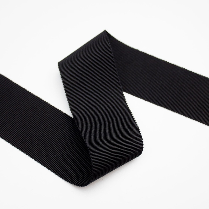 Black Cotton Grosgrain 38mm