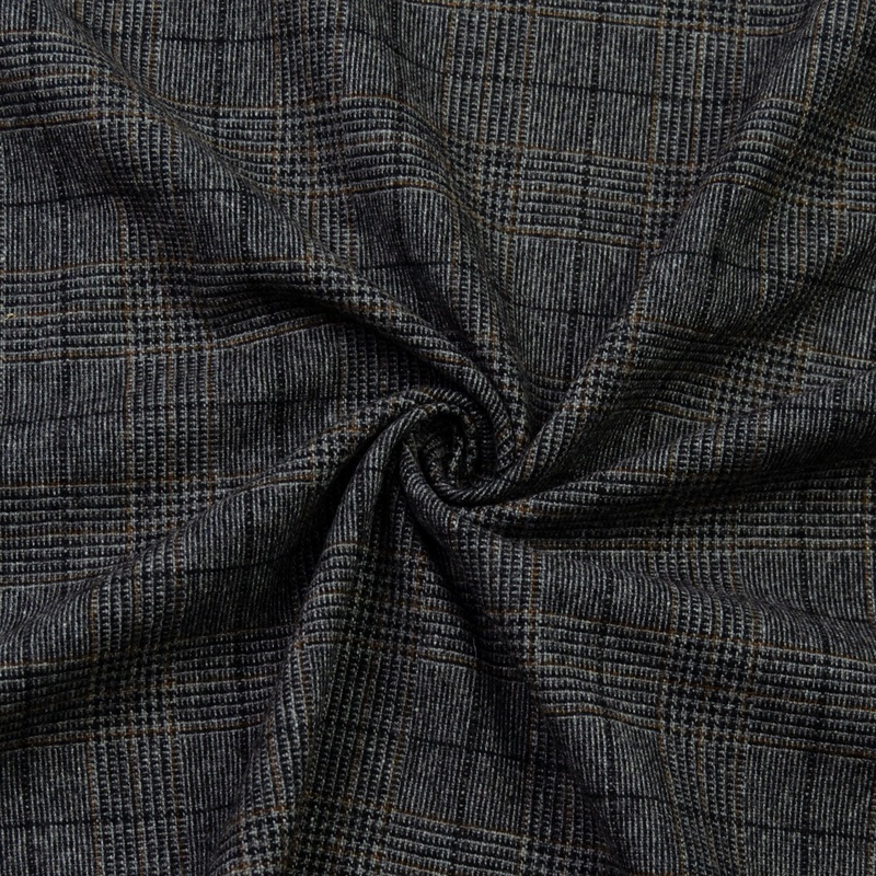 Enan Grey Prince Of Wales Wool Fabric