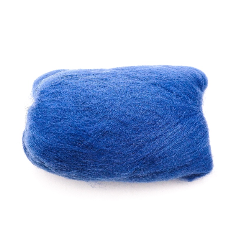 Natural Wool Roving (Blue)