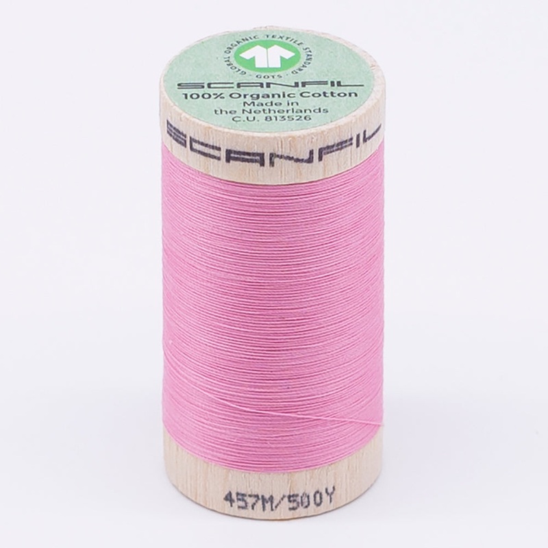 SCANFIL 50wt Organic Pima Cotton Thread 500 yds - 4809 Candy Pink