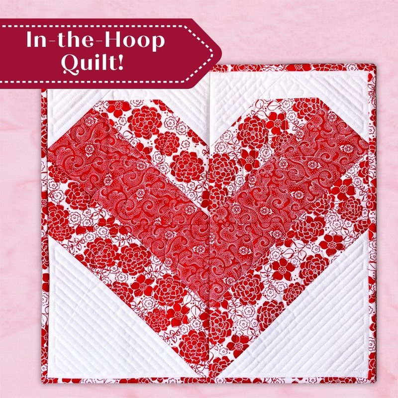 Sweetie Pie Valentine Quilt In-the-Hoop Machine Embroidery Set Pickle Pie Designs