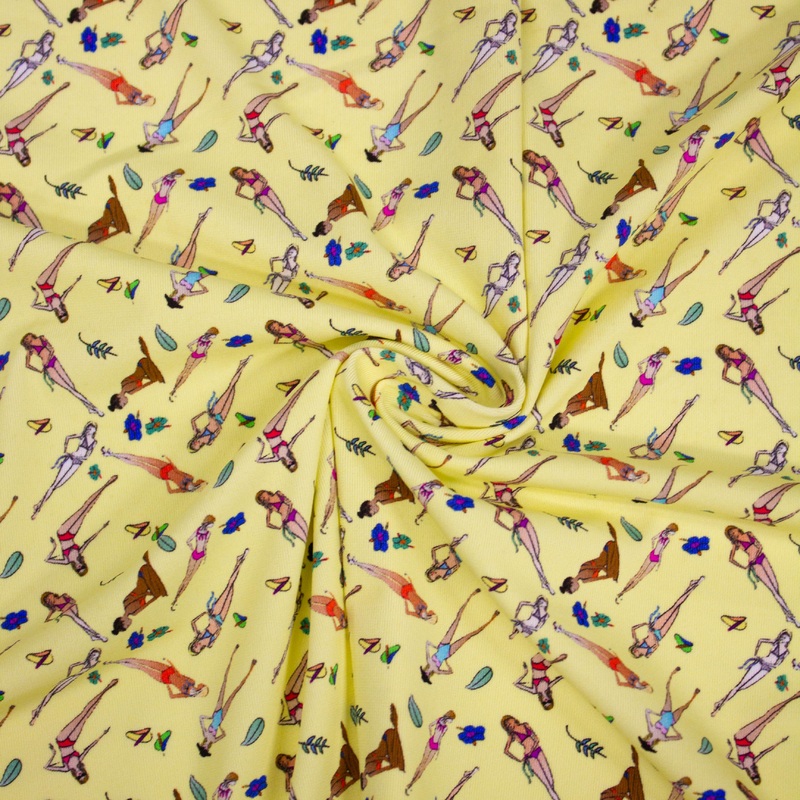 Ranon Corn Yellow Poupees Polyamide Jersey Fabric - SWIMWEAR -