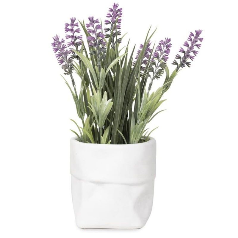 Tall Flowers in White Pot 241-70380 Purple