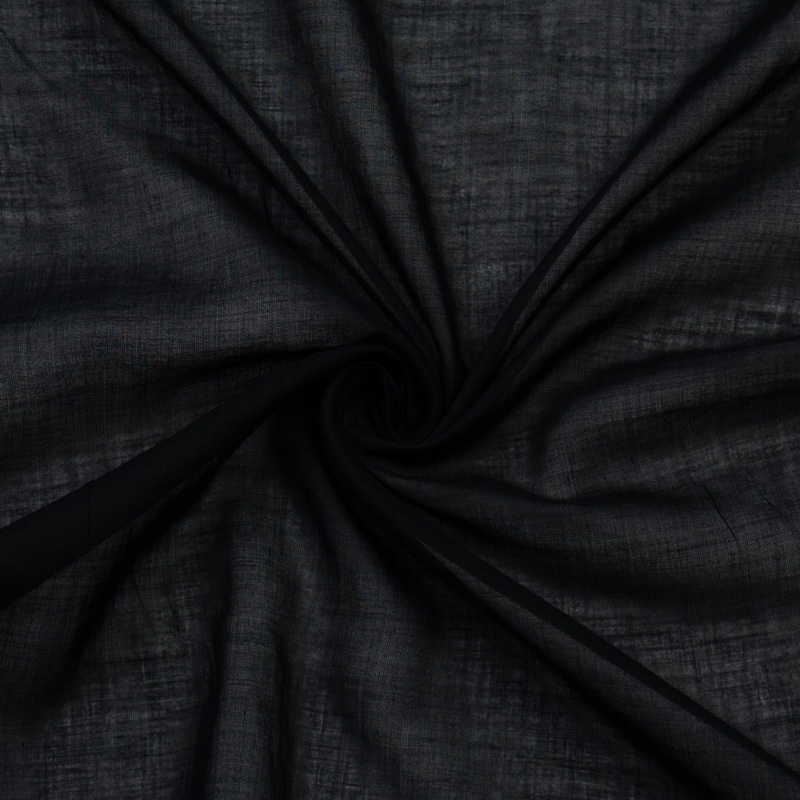 Ransom Black Voile Cotton Fabric