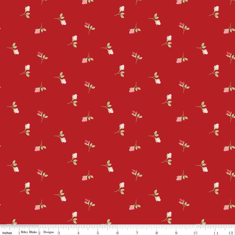 Sew in Love - Rosebuds - Red 44"/45" Fabric Per Yard