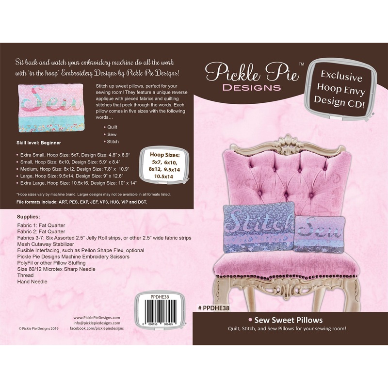 Sew Sweet Pillows In the Hoop Embroidery Design Collection