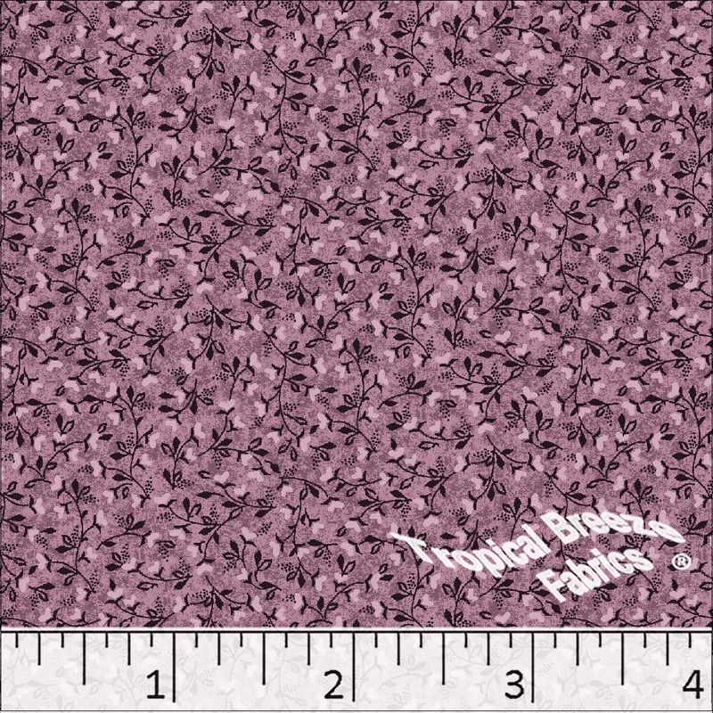 Standard Weave Tiny Floral Print Poly Cotton Fabric 6105 Rose