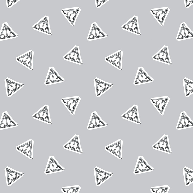 Wizarding World - Harry Potter Collection - Watercolor Deathly Hallows Tossed - Grey 02 Grey