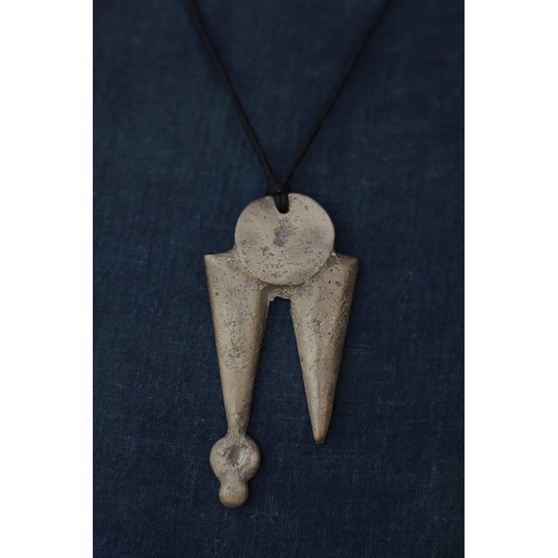 Recycled Metal Abstract Shapes Sand Cast Handcrafted Necklace