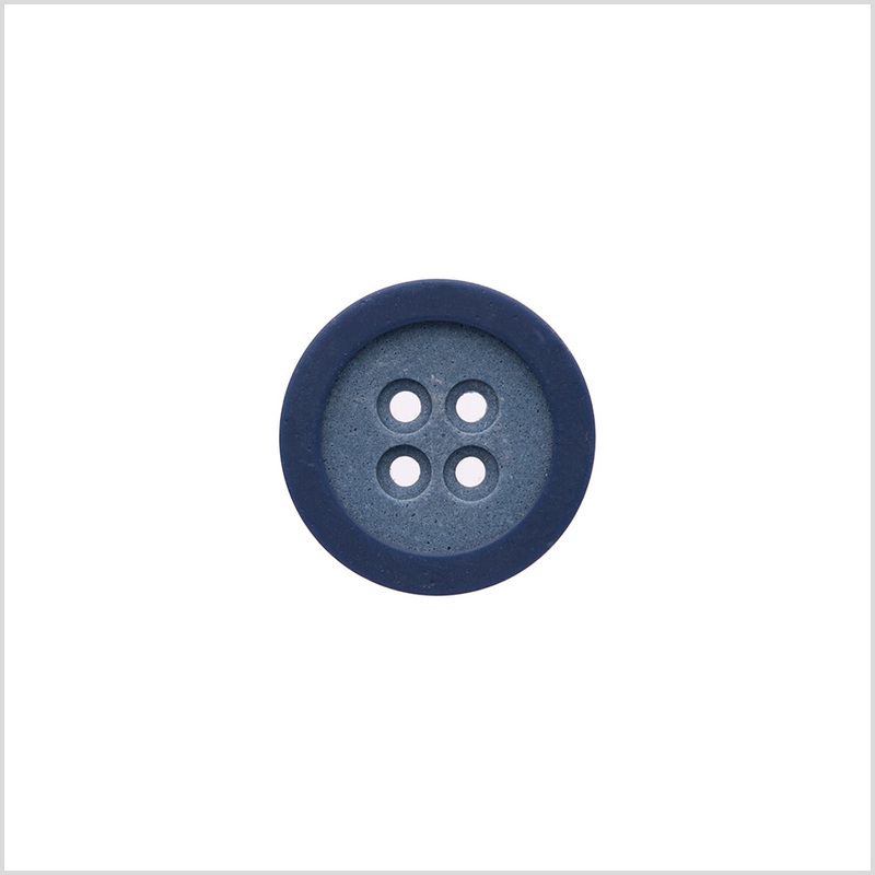 Rimmed Blue 4-Hole Button - 32L/20mm