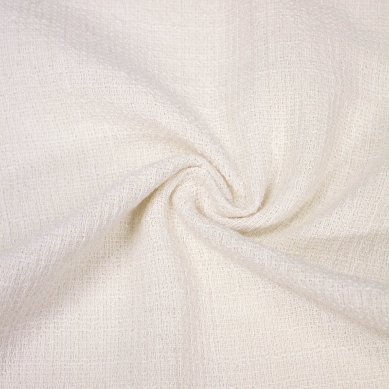 Sharyn Ecru Cotton Tweed Fabric