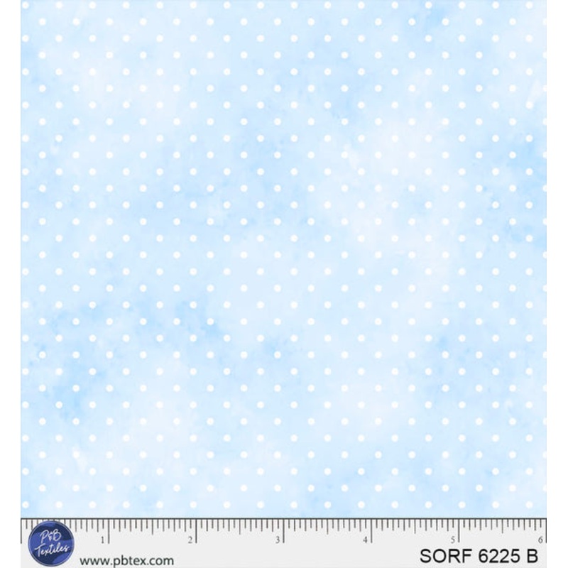 Sorbet Flannel Blue Pin Dot Cotton 44" / 45" Fabric per yard