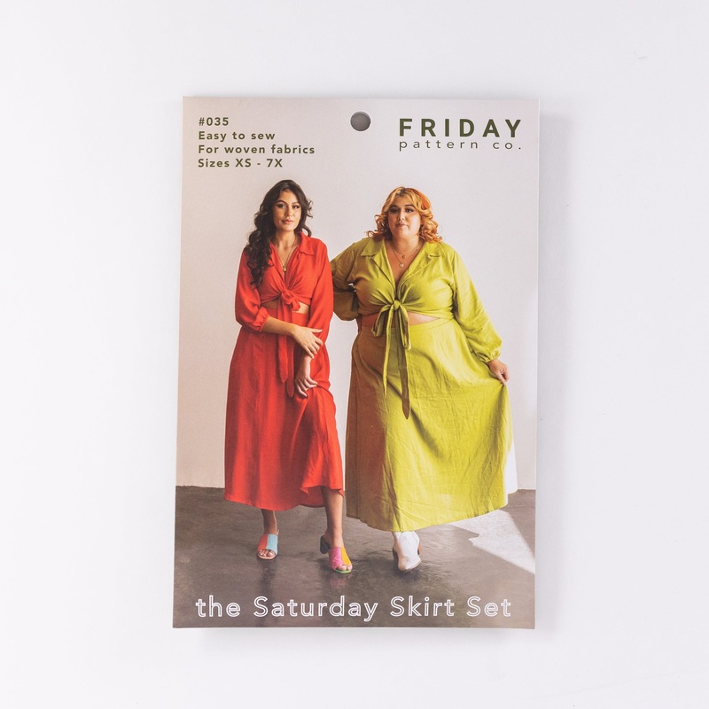 The Saturday Skirt Set by Friday Pattern Co. - Printed Pattern