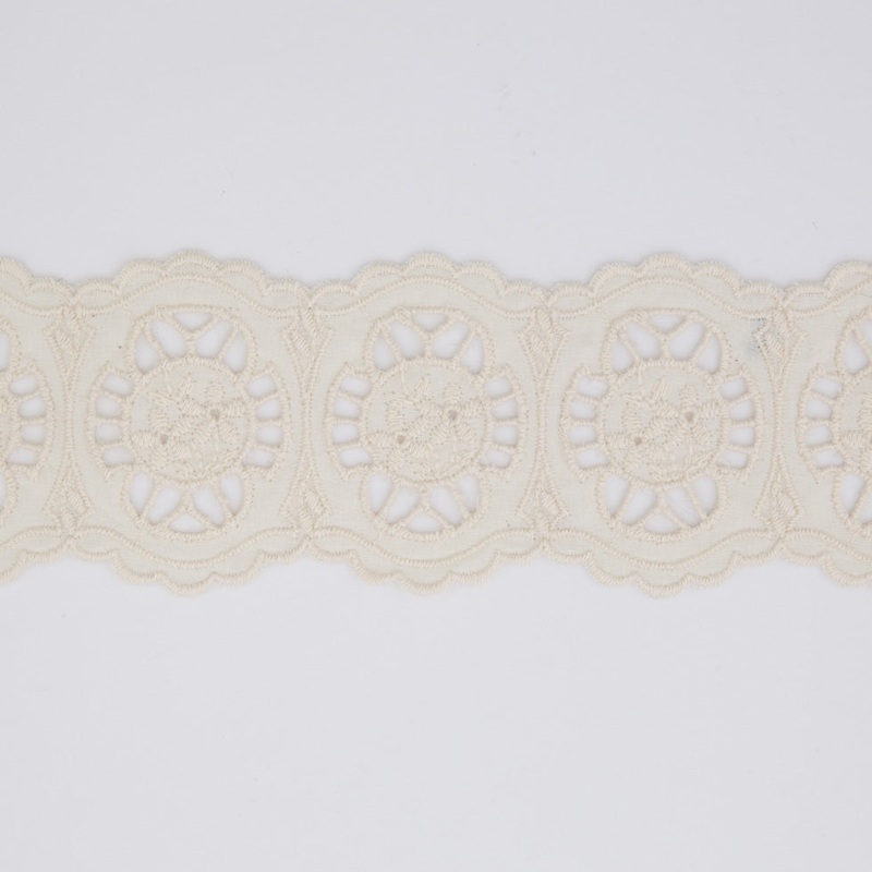 3" Italian Ecru Cotton Eyelet Trim