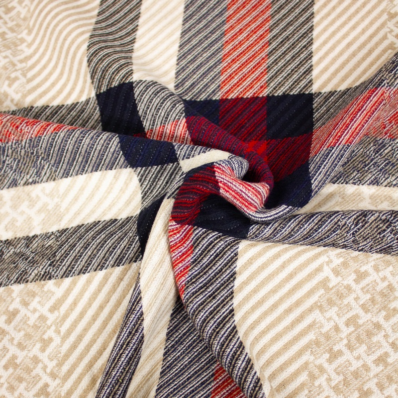 Tom Beige Check/Monogram Wool Blend Fabric