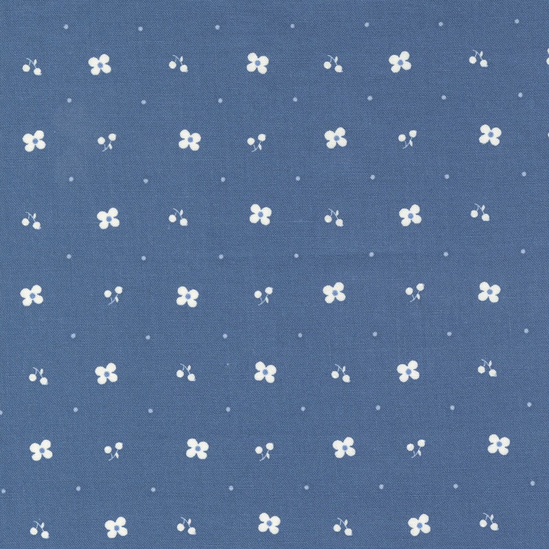 Blueberry Delight Collection Blossoms Cotton Fabric 3034 Dark Blue