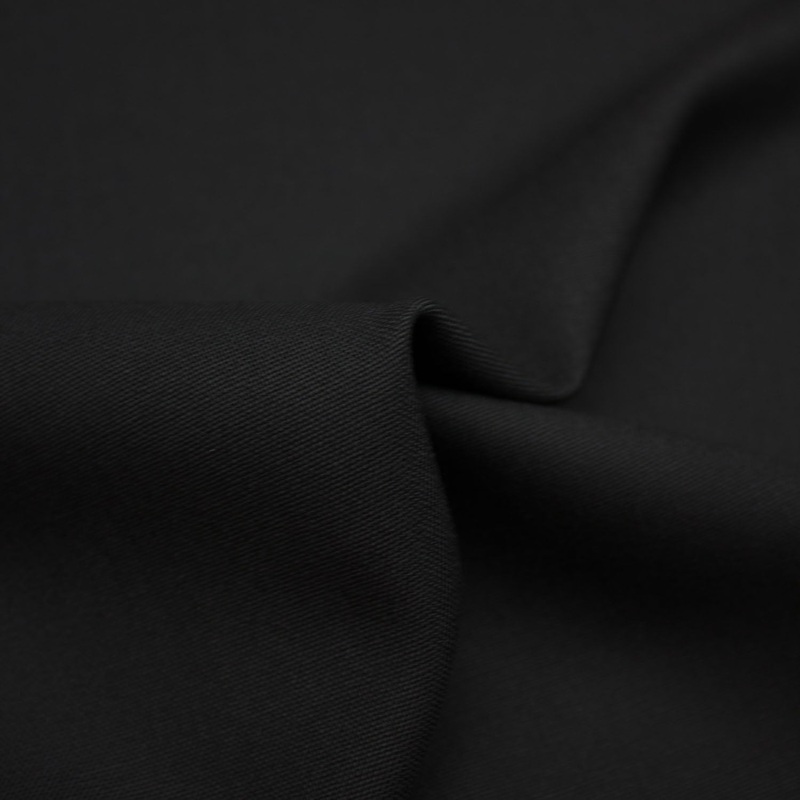 Yapany Black Suiting Wool Fabric