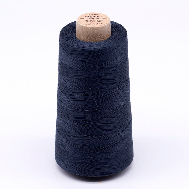 SCANFIL 30wt Organic Pima Cotton Thread 3000 yd Cone - 4846 Midnight Navy