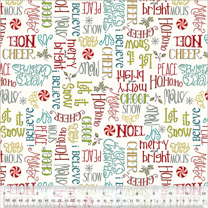A Very Terri Christmas Terri Degenkolb FBTY 54103-4 Ivory Season's Greetings Cotton
