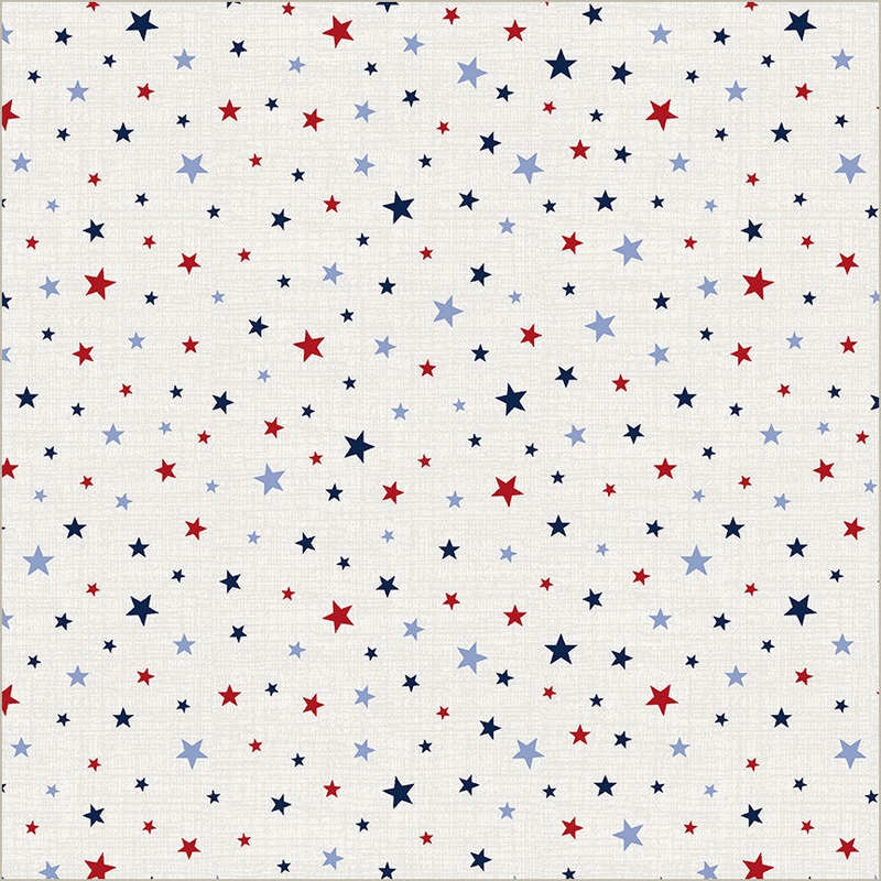 American Tribute Whistler Studios 55293-2 White Liberty Stars Cotton