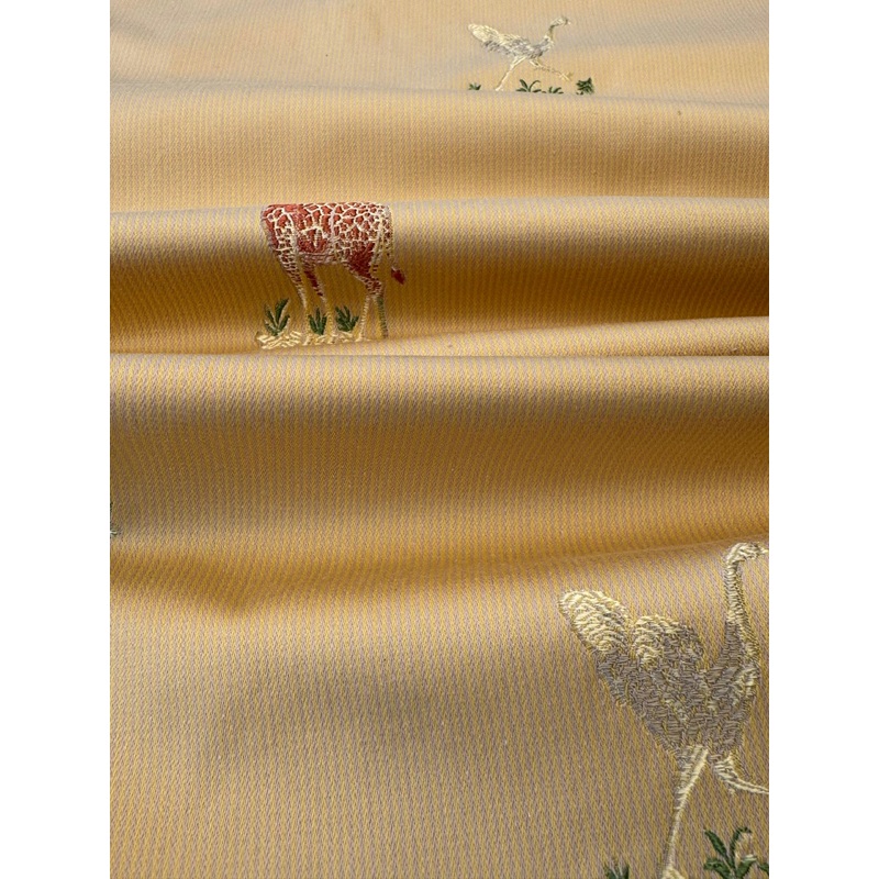 Scalamandre Jungle Menagerie in Mango Gold Animals Safari Africa Elephant Leopard Giraffe Ostrich MSRP USD 224/Y