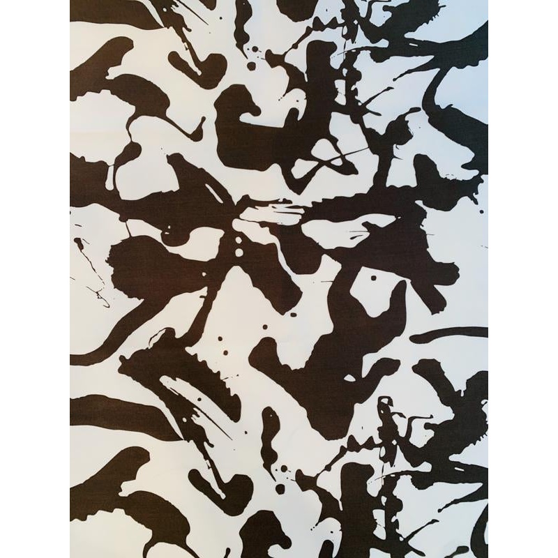 Splatter Printed Silk and Wool - Umber Brown / Ivory
