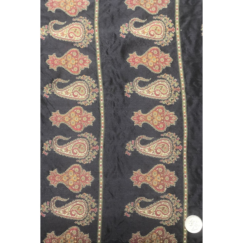 Black Multicolor Silk Brocade JV-1480/1 Fabric