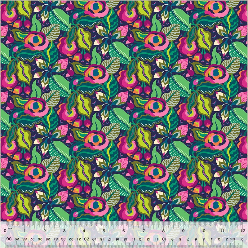Botanica Sally Kelly 54015-3 Indigo Camellia Cotton
