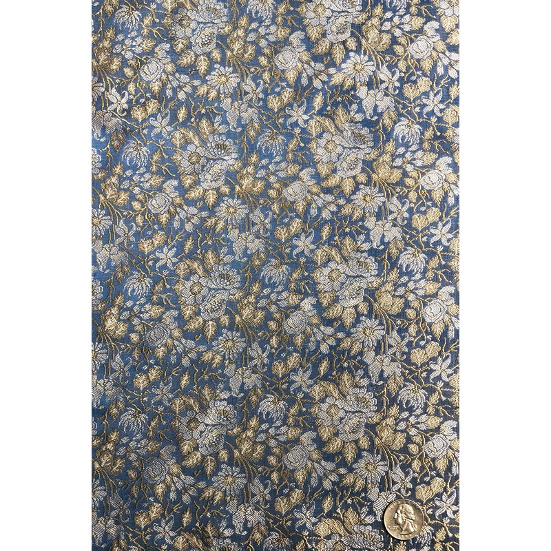 Celestial Blue Silk Brocade JV-1430 Fabric