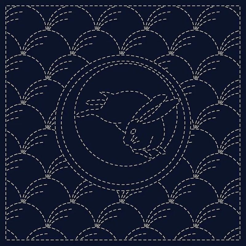 Sashiko Cloth Tsuki-Ni Usagi
