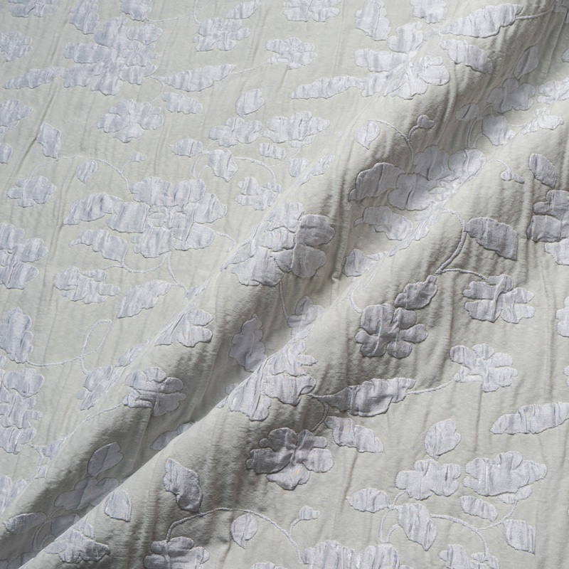 Taupe & Grey Silk & Wool Blend Cloqu