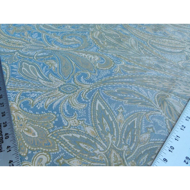 Bty Kravet Delft Grammercy Park Paisley Blue Green Silk Damask Mspr198/y