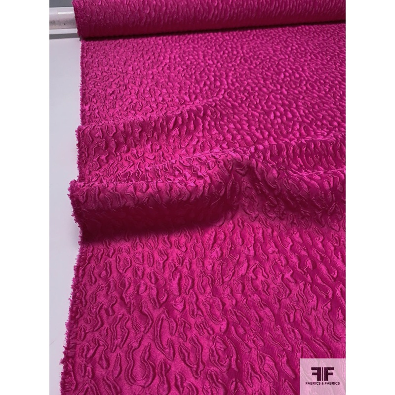 Italian Animal Pattern Matelass Brocade - Magenta