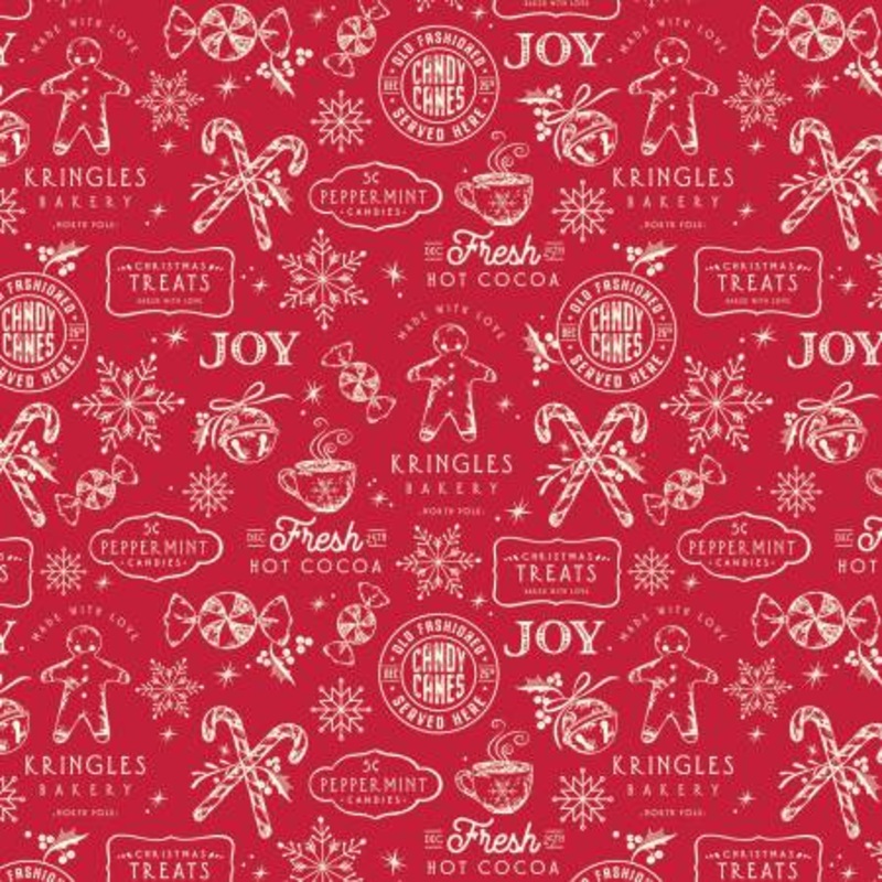 Riley Blake Designs - Flannel Old Fashioned Christmas Treats Red