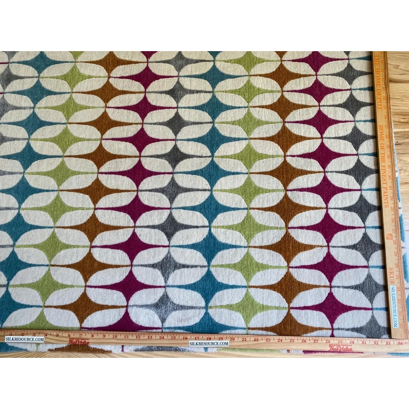 Stark DELPHOS BROWN Modern Wool Silk Hand Knotted Colorful Egg Green Pink Blue Cream 6x9' MSRP USD 12,000