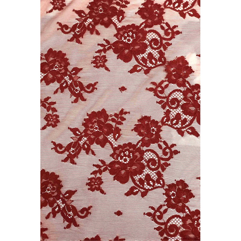 Red French Plain Lace FLP-005/2 Fabric