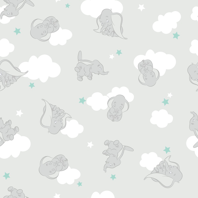 Disney Dumbo Clouds & Stars Pattern Fabric