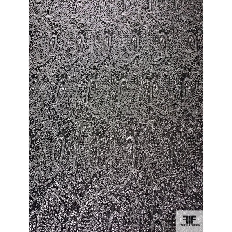 Paisley Pattern Brocade - Black / Grey