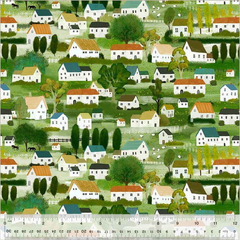 Sunday Drive Katherine Quinn 54055D-1 Green Houses Cotton