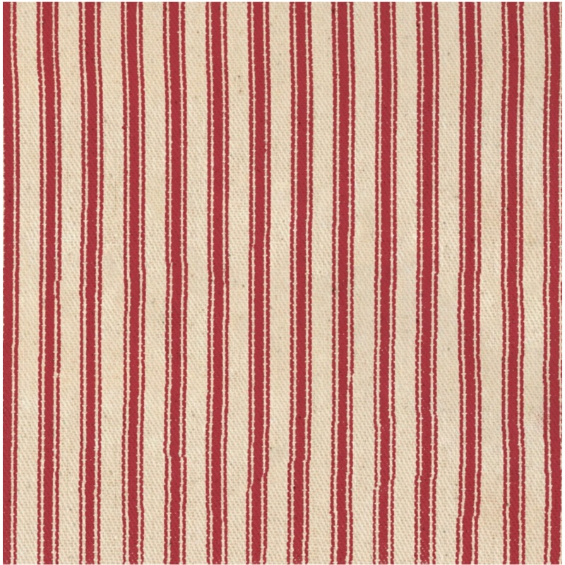 Woven Ticking Stripe, multiple colorways, 1/4 yard Red