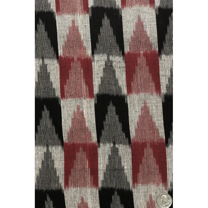 Black/White/Red 223 Cotton Ikat